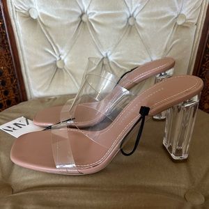 SOLD: Zara Transparent Heeled Sandals NWT